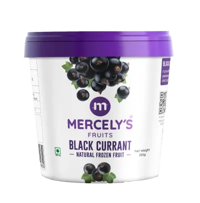 a bottle of Mercely's frozen black currant 